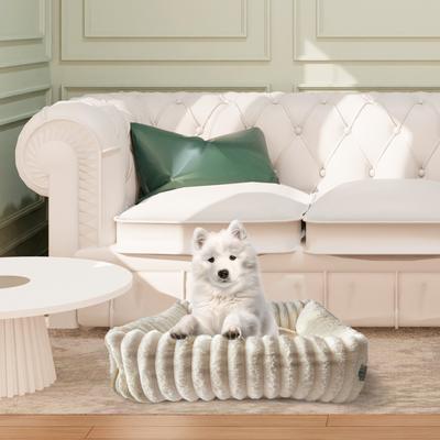 Show full view: Elle Decor Square Cuddler Plush Dog Bed, Ivory slide 4 of 7