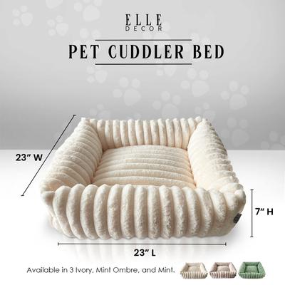 Show full view: Elle Decor Square Cuddler Plush Dog Bed, Ivory slide 6 of 7