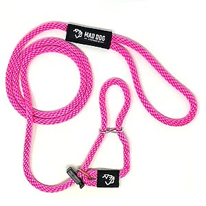 Mad Dog Products Easy Leader Slip Lead Dog Leash, Pink, 6-ft, 3/8-in