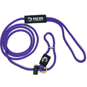 Mad Dog Products Easy Leader Slip Lead Dog Leash, Purple, 6-ft, 1/4-in