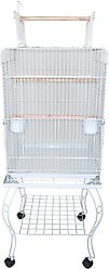 YML Open Play Top Bird Cage with Wheeled Stand, 20-in, White
