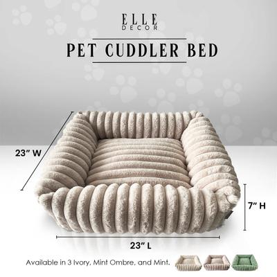 Show full view: Elle Decor Square Cuddler Plush Dog Bed, Beige slide 6 of 7