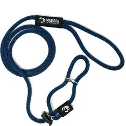 Mad Dog Products Signature Rope Easy Leader Slip Lead Dog Leash, Navy, 6-ft long, 1/2-in wide
