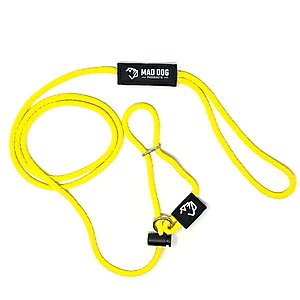 Mad Dog Products Easy Leader Slip Lead Dog Leash, Yellow, 6-ft, 1/4-in