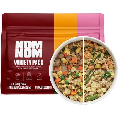 Nom Nom Nom Nom Freshly-Made Frozen Variety Pack Dog Food, 14-oz pouch, bundle of 14