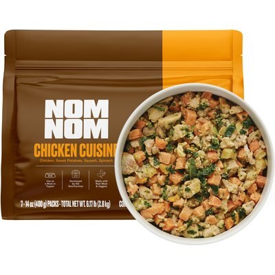 Nom Nom Nom Nom Freshly-Made Frozen Grain-Free Chicken Cuisine Dog Food, 14-oz pouch, bundle of 14