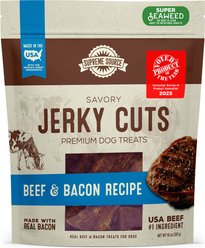 Supreme Source Savory Jerky Cuts Beef & Bacon Recipe Jerky Dog Treats, 10-oz bag