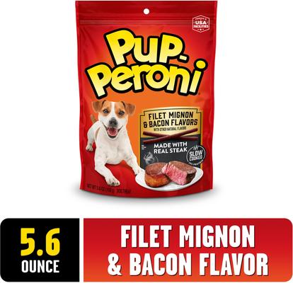 Show full view: Pup-Peroni Filet Mignon & Bacon Flavors Dog Treats, 5.6-oz bag slide 3 of 11