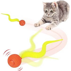allforpaws Modern Cat Thrill Jumping Ball Cat Toy, Orange