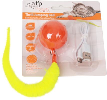 Show full view: allforpaws Modern Cat Thrill Jumping Ball Cat Toy, Orange slide 9 of 10