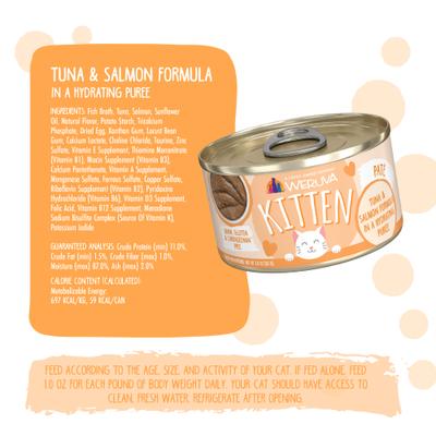 Show full view: Weruva Kitten Tuna & Salmon Formula in a Hydrating Puree Wet Cat Food, 3-oz can, case of 12 slide 5 of 12