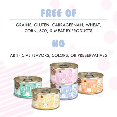 Show full view: Weruva Kitten Chicken Formula Au Jus Grain-Free Wet Cat Food, 3-oz can, case of 12 slide 6 of 13