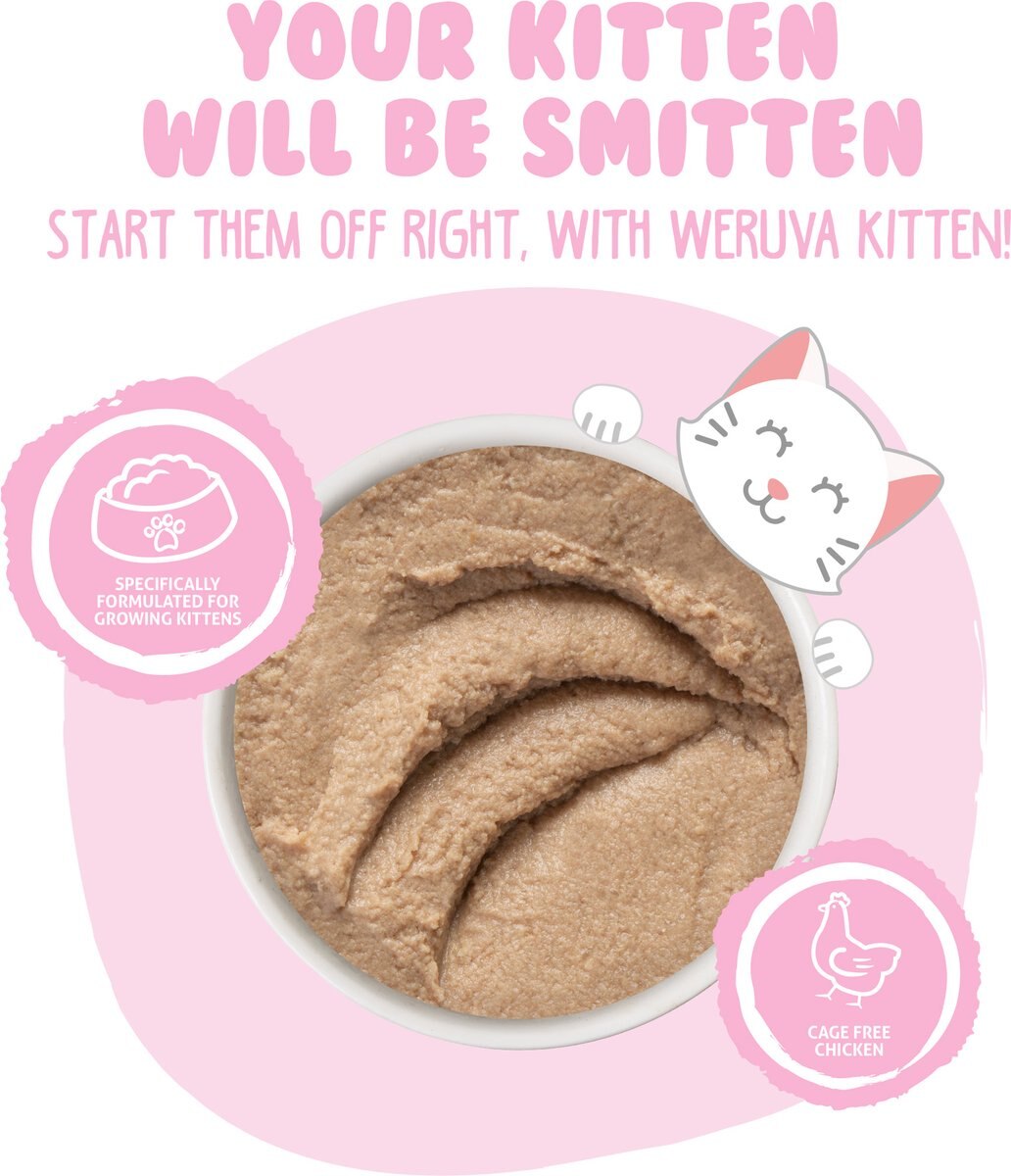 Weruva Kitten Chicken Breast Formula in a Hydrating Puree Wet Cat Food, 3-oz can, case of 12