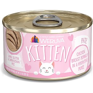 Weruva Chicken Breast Formula in a Hydrating Puree Wet Cat Food, 3-oz, 12 count