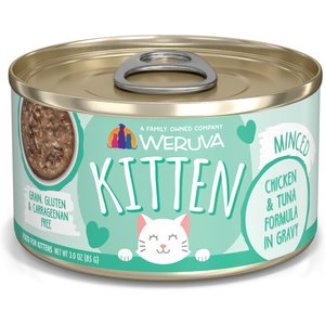 Weruva Kitten Chicken & Tuna Formula in Gravy Wet Cat Food, 3-oz can, case of 12