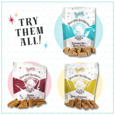 Show full view: The Lazy Dog Cookie Co. Pup-PIE & Ice Cream Slices Banana Nut with Honey & Bacon Dog Treats, 5-oz pouch slide 6 of 6