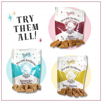 Show full view: The Lazy Dog Cookie Co. Pup-PIE & Ice Cream Slices Triple Berry with Peanut Butter Dog Treats, 5-oz pouch slide 6 of 6