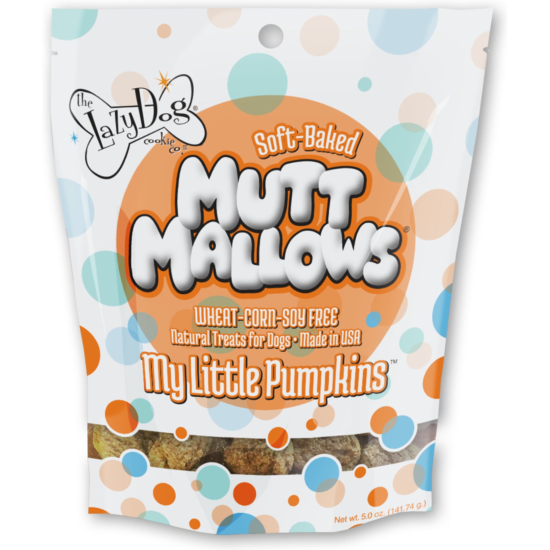 The Lazy Dog Cookie Co. Mutt Mallows My Little Pumpkins Baked Dog Treats, 5-oz bag