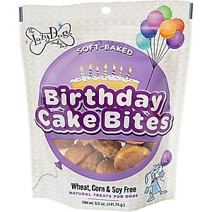 The Lazy Dog Cookie Co. Birthday Cake Bites Dog Treats, 5-oz bag