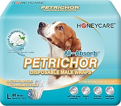 HoneyCare All Absorb Scented Male Dog Wraps, Large: 25 to 29.5-in waist, 80 count