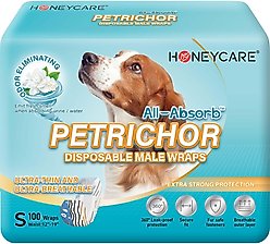 HoneyCare All Absorb Scented Male Dog Wraps, Small: 12 to 19-in waist, 100 count