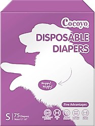 COCOYO Super Absorbent Disposable Female Dog Diapers, Small: 12 to 20-in waist, 75 count