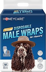 HoneyCare Disposable Male Dog Wraps, Medium: 18 to 25-in waist, 40 count