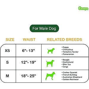 COCOYO Super Absorbent Disposable Male Dog Wraps, Small: 12 to 19-in waist, 84 Count