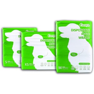 COCOYO Super Absorbent Disposable Male Dog Wraps, Small: 12 to 19-in waist, 84 Count