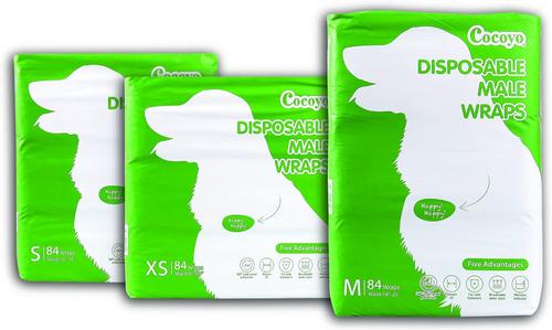 Show full view: COCOYO Super Absorbent Disposable Male Dog Wraps, X-Small: 6 to 13-in waist, 84 Count slide 6 of 9