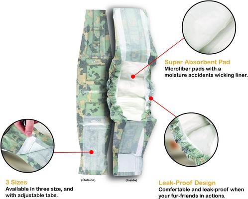 Show full view: COCOYO Super Absorbent Disposable Male Dog Wraps, X-Small: 6 to 13-in waist, 84 Count slide 4 of 9