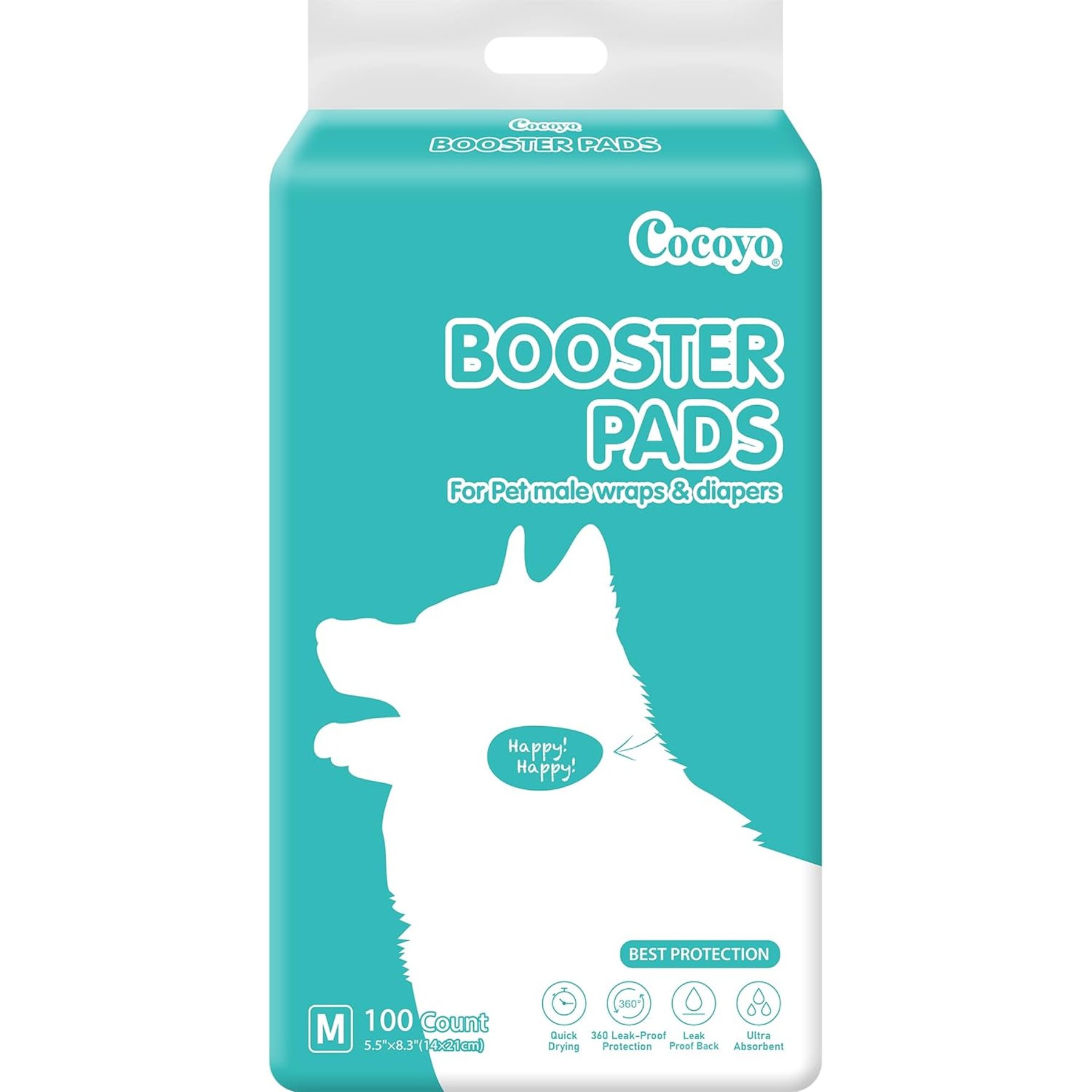 COCOYO Side Leak-Proof Booster Dog Training Pads, Medium, 100 Count