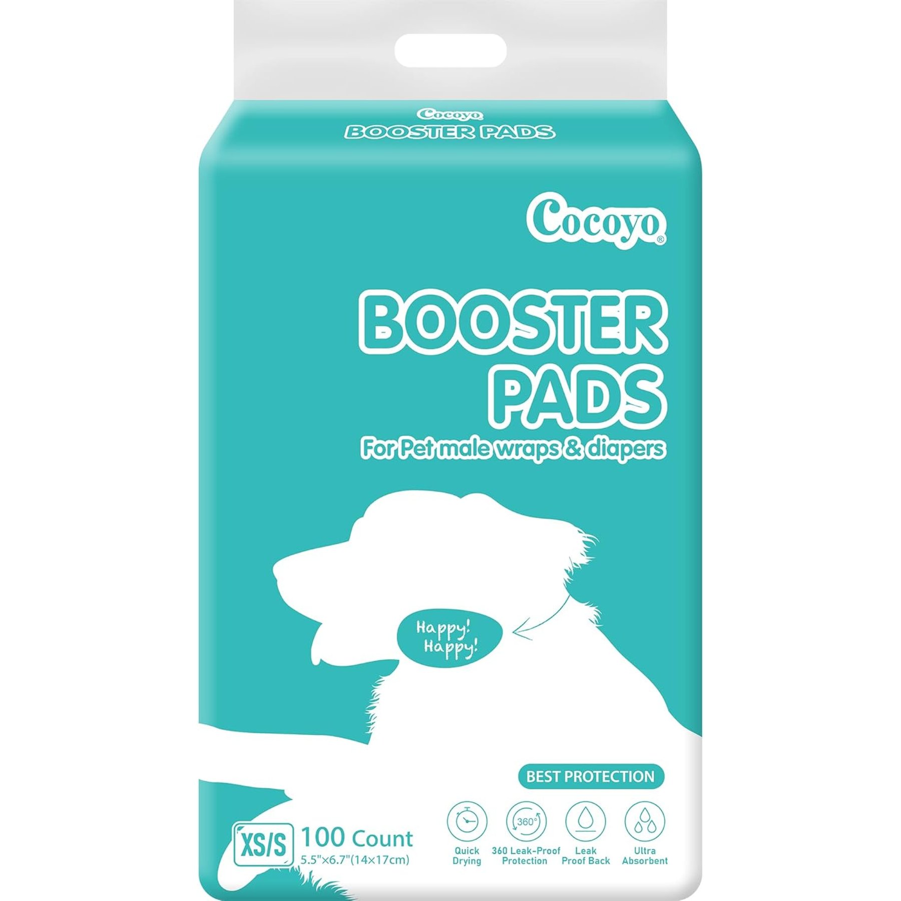 COCOYO Side Leak-Proof Booster Dog Training Pads, X-Small/Small,100 Count