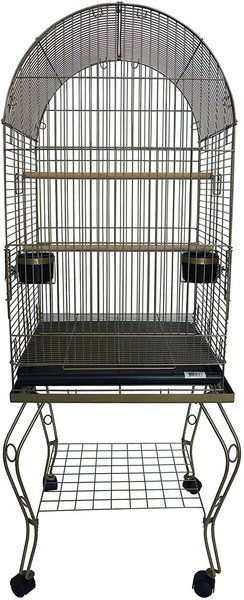 YML Open Play Top Bird Cage with Wheeled Stand, 20-in