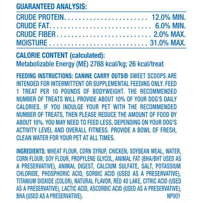 Show full view: Canine Carry Outs Sweet Scoops Chicken Flavor Soft & Chewy Dog Treats, 22.5-oz bag slide 6 of 8