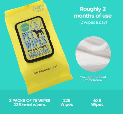 Show full view: PAWS & BONES Extra-Gentle Unscented Dog & Cat Wipes, 110 count slide 4 of 9
