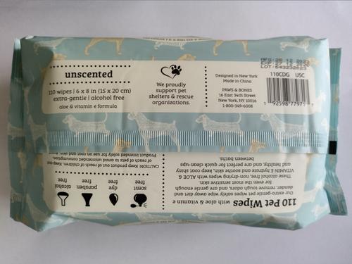 Show full view: PAWS & BONES Extra-Gentle Unscented Dog & Cat Wipes, 110 count slide 2 of 9