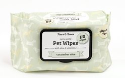 PAWS & BONES Extra-Gentle Cucumber Aloe Dog & Cat Wipes, 110 count