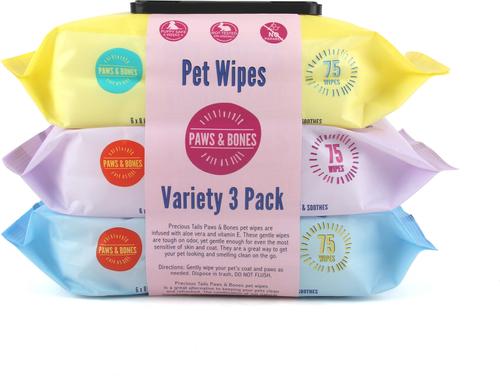 Show full view: PAWS & BONES Vanilla, Coconut & Lavender Dog & Cat Grooming Wipes, 3 count slide 3 of 9