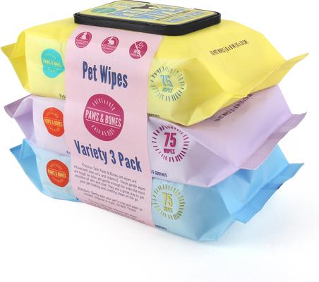 Show full view: PAWS & BONES Vanilla, Coconut & Lavender Dog & Cat Grooming Wipes, 3 count slide 2 of 9