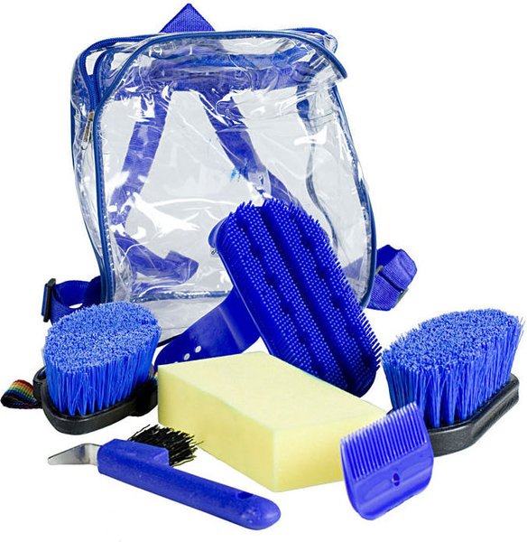 Horze Soft Grip Horse Grooming Backpack Set