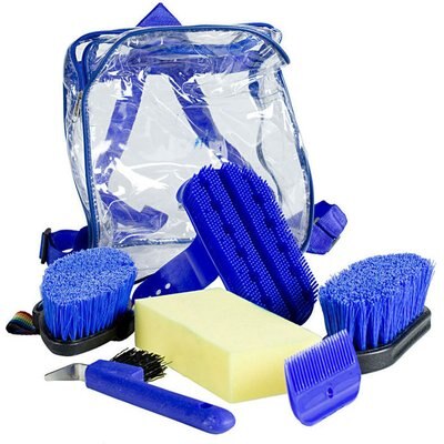 Horze Horze Soft Grip Horse Grooming Backpack Set, Blue