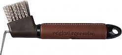 Horze Maddox Leather Handle Horse Hoof Pick, Dark Brown