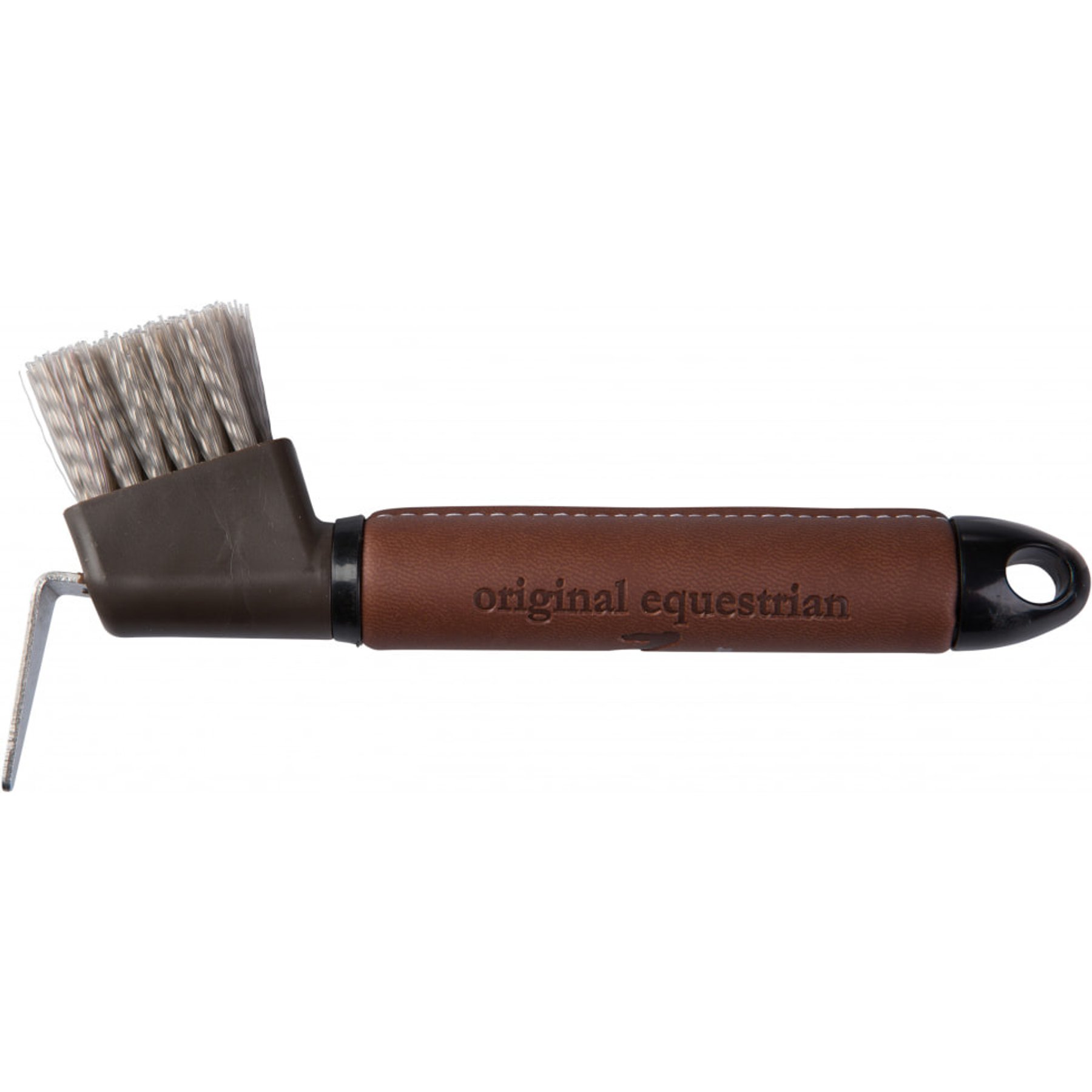 Horze Maddox Leather Handle Horse Hoof Pick, Dark Brown