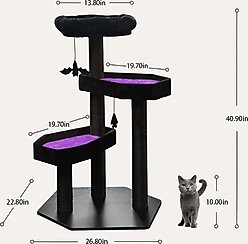 Happy & Polly Gothic Style 41.3-in Plush Cat Tree, Purple, Large slide 2 of 7