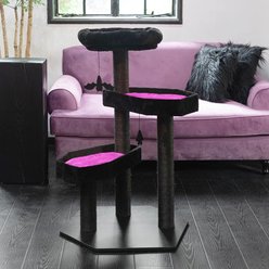 Happy & Polly Gothic Style 41.3-in Removable Cushion Plush Cat Tree, Pink, Large slide 2 of 9