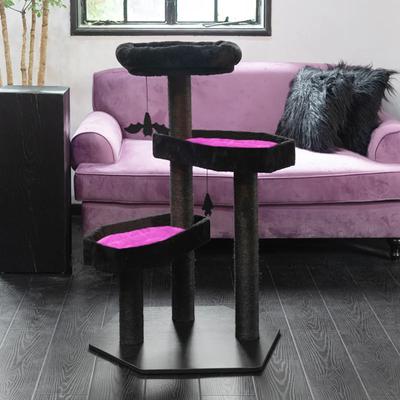 Show full view: Happy & Polly Gothic Style 41.3-in Removable Cushion Plush Cat Tree, Pink, Large slide 8 of 12