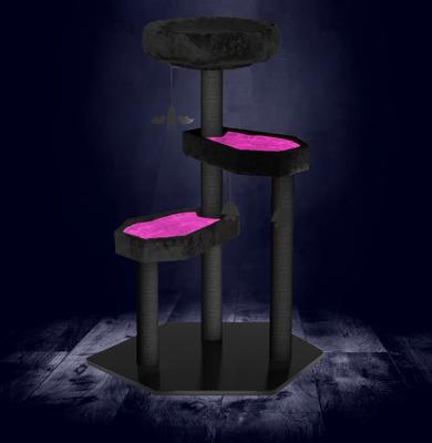 Show full view: Happy & Polly Gothic Style 41.3-in Removable Cushion Plush Cat Tree, Pink, Large slide 2 of 12