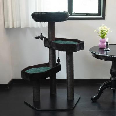 Show full view: Happy & Polly Gothic Style 41.3-in Removable Cushion Plush Cat Tree, Green, Large slide 5 of 12