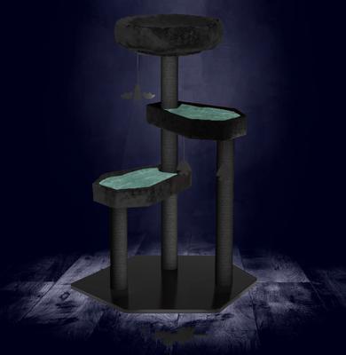 Show full view: Happy & Polly Gothic Style 41.3-in Removable Cushion Plush Cat Tree, Green, Large slide 3 of 12